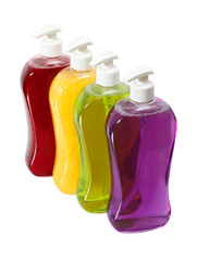 Plastic Bottle with liquid soap on a white background