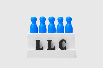 Limited liability company business structure concept with llc wooden text