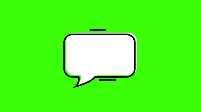 Chat bubble icon animation,Speech Bubble Animation. with green background, 4k video