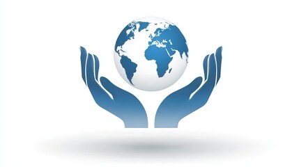 Global charity support emblem isolated on white background