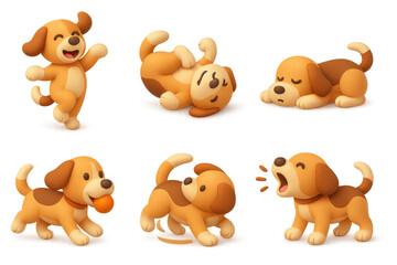 Fototapeta premium 2021 cute dog icon set for design and decoration