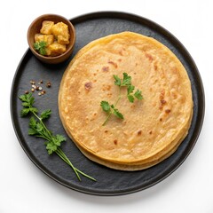 Top View of a Perfectly Shaped Puran Poli