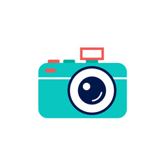 Flat Design Camera Icon with Geometric Shapes Two-Tone Scalable Vector