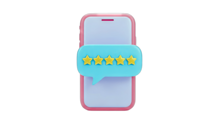 Smartphone with Five Stars Rating - Customer Feedback Concept