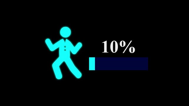 Animated male population ,Demography 10% percentage animation Sociology research ,Gender demographic animated elements. Population pornographic, statistics. color illustrations on black background