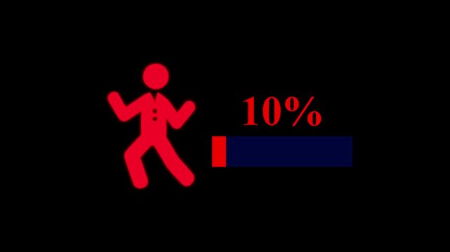 Animated male population ,Demography 10% percentage animation Sociology research ,Gender demographic animated elements. Population iconographic, statistics. color illustrations on black 