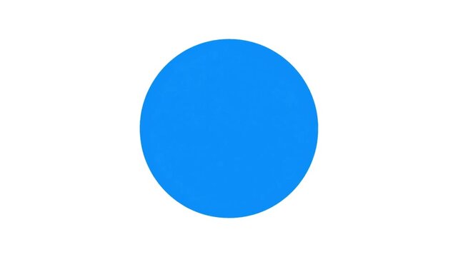 A large blue circle on a white background with a simple composition.