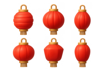 Red lanterns display for festive decorations and chinese new year celebrations