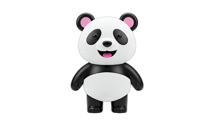 Naklejka premium Smiling Panda Bear Cartoon Character on White Background