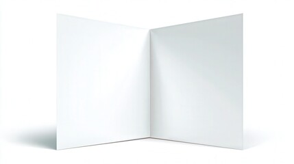 Greeting card folded template blank isolated on white background