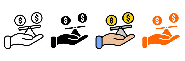 economic criticism Icon Set Multiple Style Collection. Capitalism Breakdown, Debt Crisis, Wealth Gap, Economic Inequality, Corporate Greed, Market Crash, Inflation Woes, Recession Effects, Banking Cor