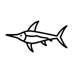 Fototapeta premium A swordfish icon bold outline vector illustration design
