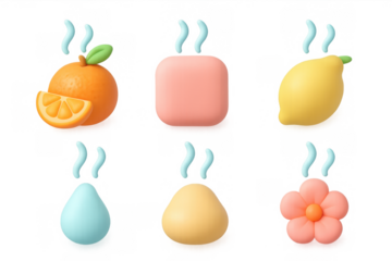 Citrus aroma icons collection for fragrance design and aromatherapy concepts