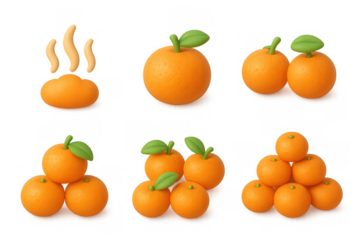 Tangerine trio delight composition with stylized fruit arrangement for creative design