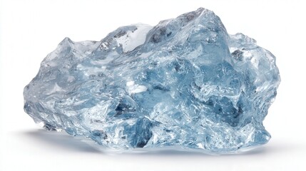 Fototapeta premium Ice crystal chunk isolated on white background