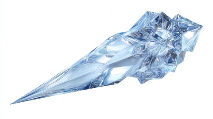Obraz premium Ice crystal shard minimal shape isolated on white background
