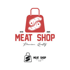 fresh meat logo vector design. Meat store emblems logo
