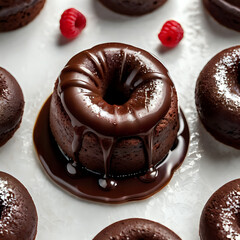 chocolate cake on a plate, white background