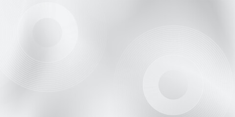 White geometric abstract background overlap layer on bright space with lines effect decoration. Modern graphic design element circles style concept for banner, modern vector arts