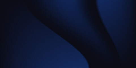 Silk satin fabric. Navy blue color. Abstract dark elegant background with space for design. Soft wavy folds. Drapery. Gradient. Light lines. Shiny. Shimmer.
