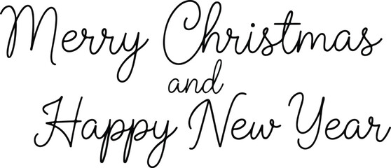 Merry Christmas and Happy New Year Festive Season Greetings in Elegant Script