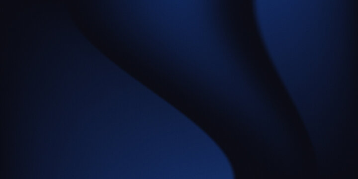 Silk satin fabric. Navy blue color. Abstract dark elegant background with space for design. Soft wavy folds. Drapery. Gradient. Light lines. Shiny. Shimmer.