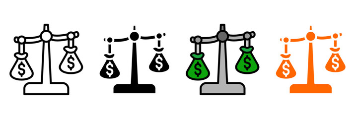 economic criticism Icon Set Multiple Style Collection. Capitalism Breakdown, Debt Crisis, Wealth Gap, Economic Inequality, Corporate Greed, Market Crash, Inflation Woes, Recession Effects, Banking Cor