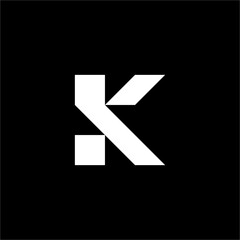 A dynamic, stylized Letter K with forward-leaning motion. Great for innovative logistics or high-speed transport brands.