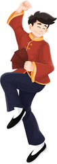Man Celebrating Chinese New Year Character Illustration