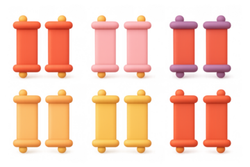 Colorful hexagonal arrangement of scroll icons – design for graphic projects and apps