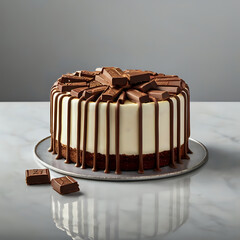 chocolate cake on a white background