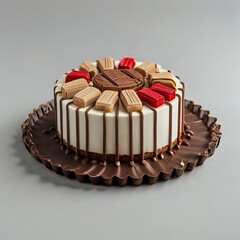 chocolate cake on a white background