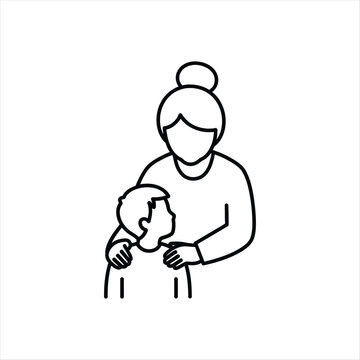 A gentle grandmother and child share a loving family connection icon