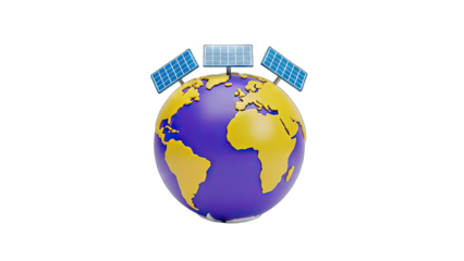Solar Panels Generating Energy on Earth - Renewable Power Concept