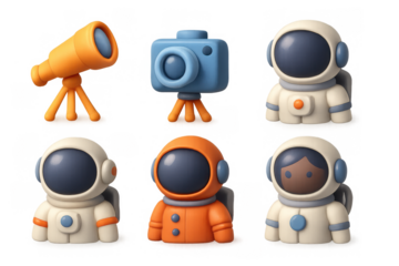 Space exploration icons collection for designs and creative projects