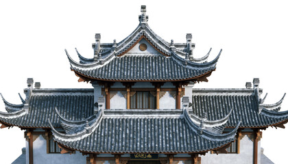 Fototapeta premium Asian style roof an isolated on background.