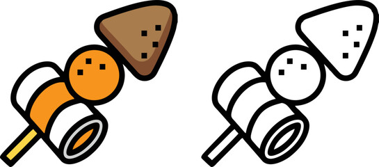 Grilled Skewer Street Food Icon
