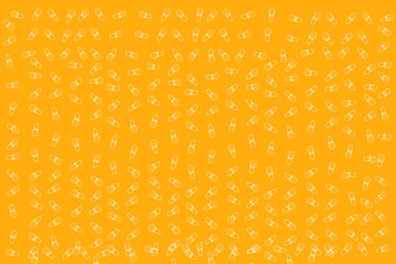 yellow abstract background with collection of light bulbs