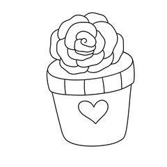 Valentine Line Art Clipart Bundle,  Cute Valentin Stamps PNG JPEG