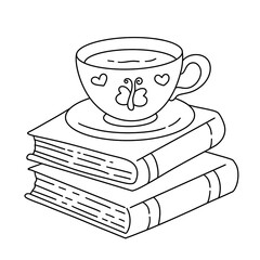 Valentine Line Art Clipart Bundle,  Cute Valentin Stamps PNG JPEG