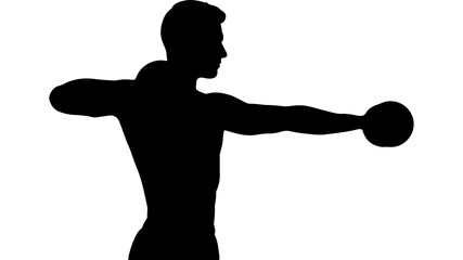 Boxer silhouette throwing punch with transparent background