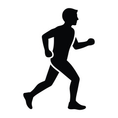 Jogger running silhouette of a man exercising