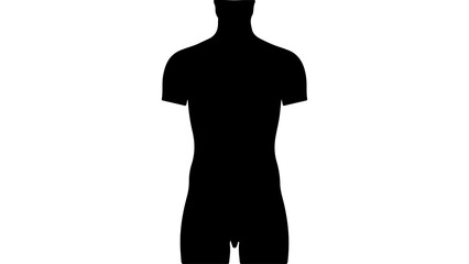 Male torso silhouette with transparent background