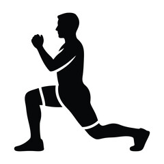 Lunge exercise silhouette of a man training
