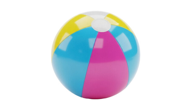 Isolated colorful beach ball with bright panels for a summer day of fun at the pool or beach
