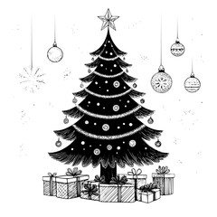 christmas tree with gifts