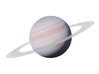Isolated view of the planet Saturn with rings for astronomical and scientific presentations