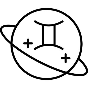 Gemini Zodiac Planet Icon