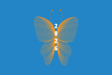 2026 design vector with butterfly shape 