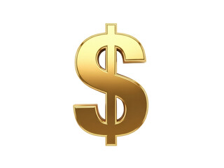 Obraz premium Isolated gleaming gold-colored US dollar currency symbol for commercial and editorial projects